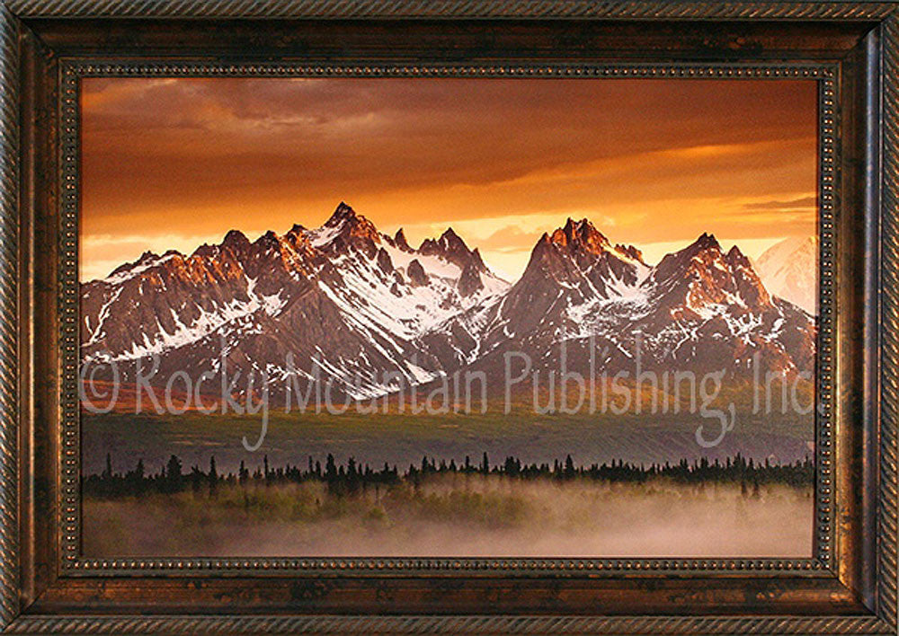 Misty Peak Framed Giclee Canvas by Dan Ballard
