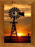 Plains Windmill Framed Giclee Canvas by Dan Ballard
