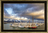 Twilight Harbor Framed Giclee Canvas by Dan Ballard