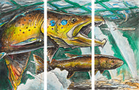 The Chase - Triptych Art Prints by Ed Anderson