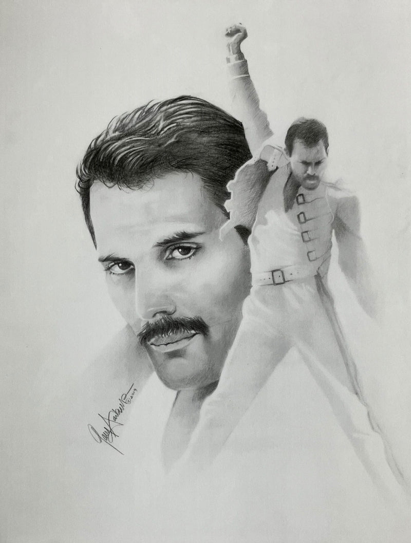 Freddie Mercury shops Handmade Portrait Artwork