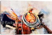 Lariat and Latigo - Museum Wrapped Giclee Canvas by Mitchell Mansanarez