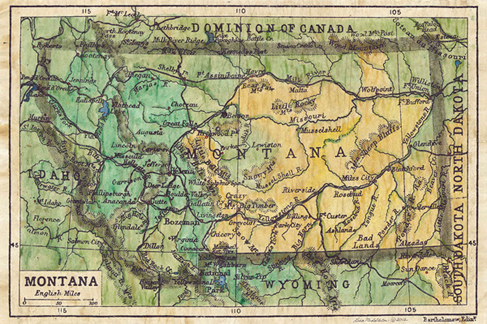 Montana Map by Lisa Middleton