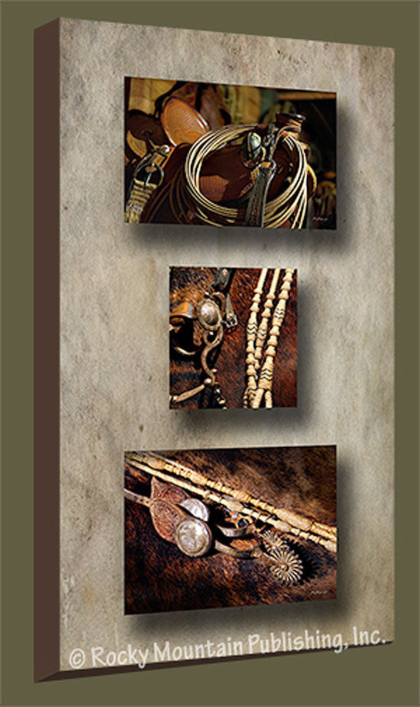 Bridle and Reins – Gallery Wrapped Triple Canvas Art Prints by Mitchell Mansanarez