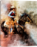 Riding in Color - Museum Wrapped Giclee Canvas by Mitchell Mansanarez