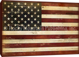 Rustic American Flag Giclee on Canvas Gallery Wrapped by Jeremy Ashcraft