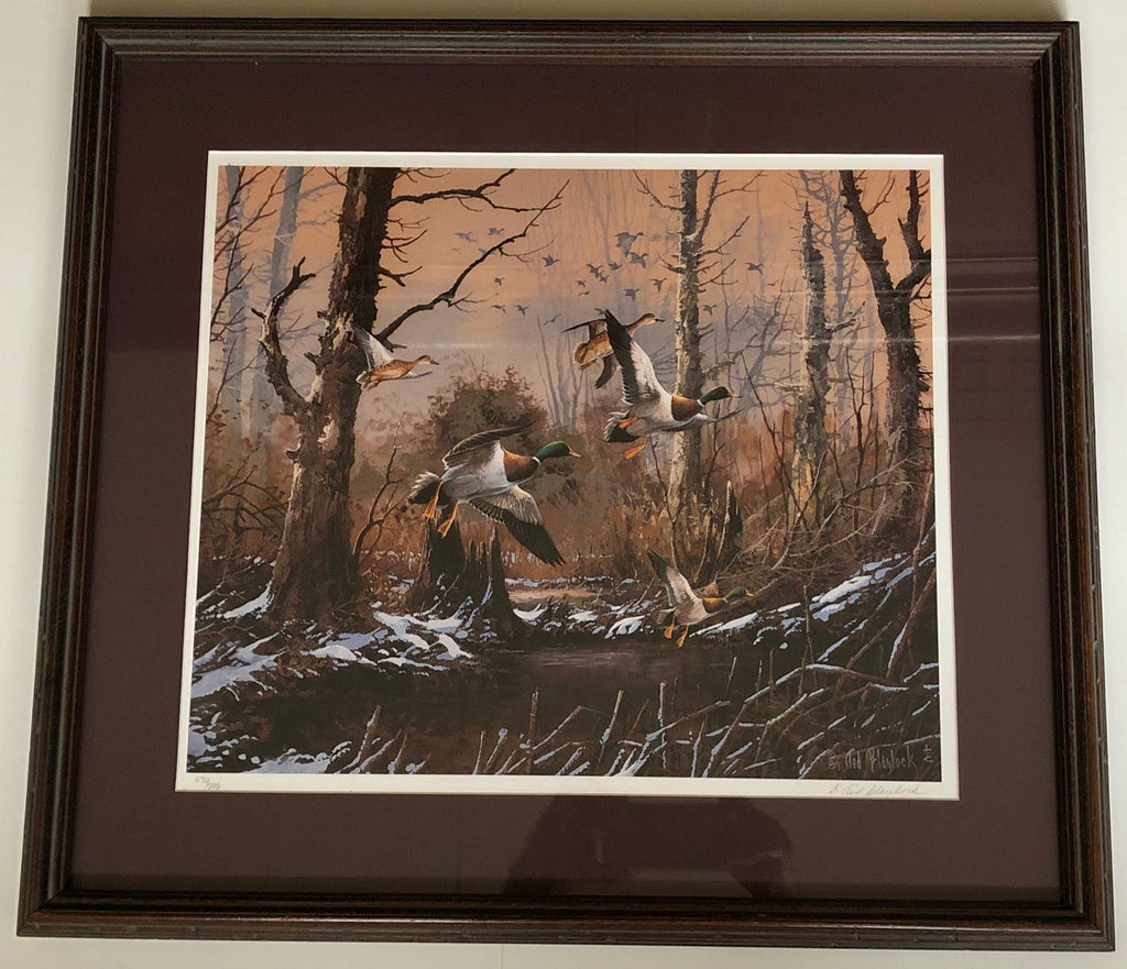Ted Blaylock Snowy Mountain Mallards Limited edition framed artwork