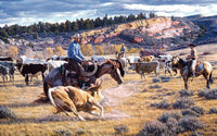 Cowboy Cut Cowboy Cattle Art Prints by Tim Cox