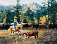 Tall Timber Tango Cowboy Cattle Drive Artwork by Tim Cox