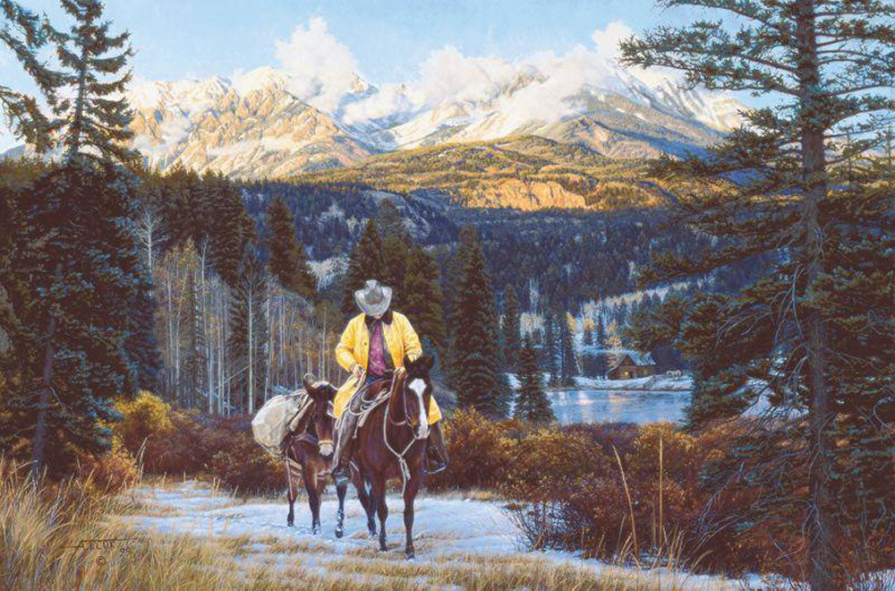 Where the Mountains Reach the Sky Cowboy Horse Art Prints by Tim Cox