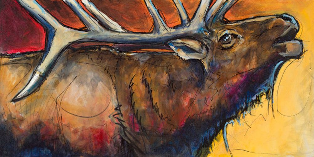 Bugle Once Elk Art Prints by Ed Anderson